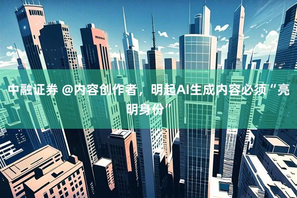 中融证券 @内容创作者，明起AI生成内容必须“亮明身份”