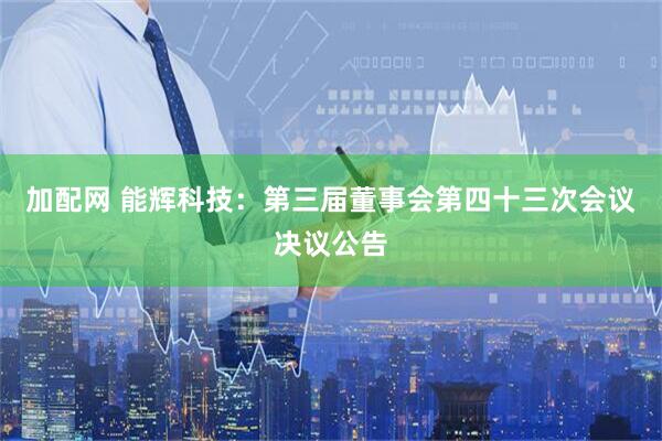 加配网 能辉科技：第三届董事会第四十三次会议决议公告