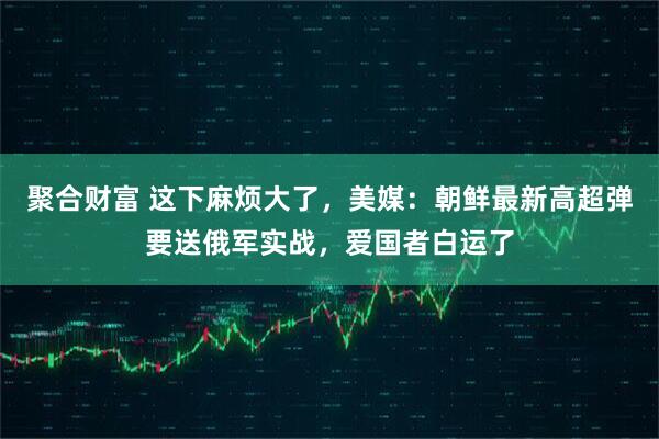 聚合财富 这下麻烦大了，美媒：朝鲜最新高超弹要送俄军实战，爱国者白运了