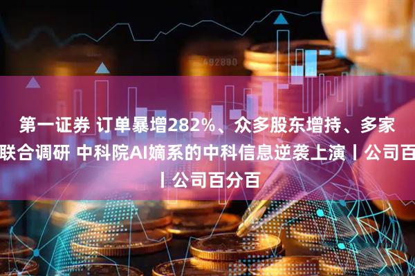 第一证券 订单暴增282%、众多股东增持、多家机构联合调研 中科院AI嫡系的中科信息逆袭上演丨公司百分百